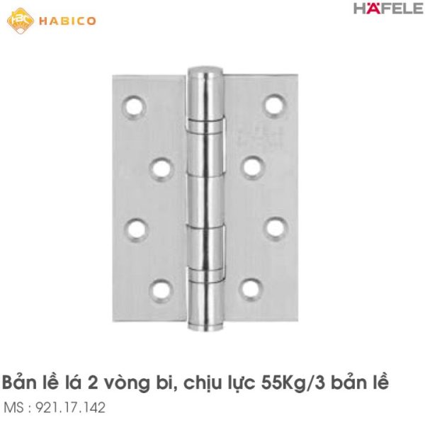 Bản Lề Lá 2 Vòng Bi 55Kg Hafele 921.17.142