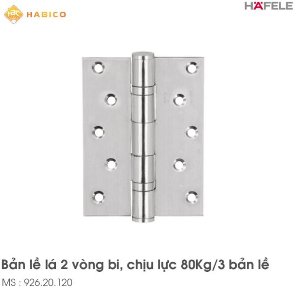 Bản Lề Lá 2 Vòng Bi 80Kg Hafele 926.20.120