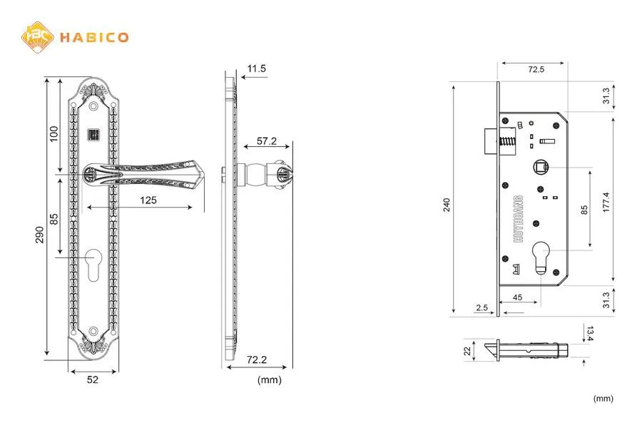 Thông số kỹ thuật KHÓA TAY NẮM HCX 8561