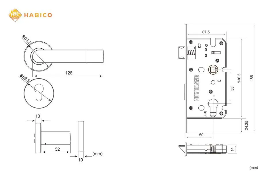 Thông số kỹ thuật KHÓA TAY NẮM PHÂN THỂ SS 5810