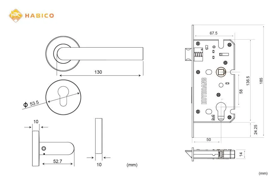 Thông số kỹ thuật KHÓA TAY NẮM PHÂN THỂ SS 5834