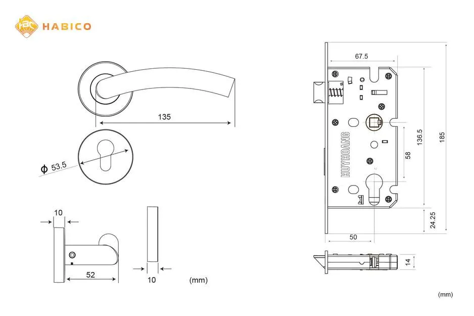 Thông số kỹ thuật KHÓA TAY NẮM PHÂN THỂ SS 5837