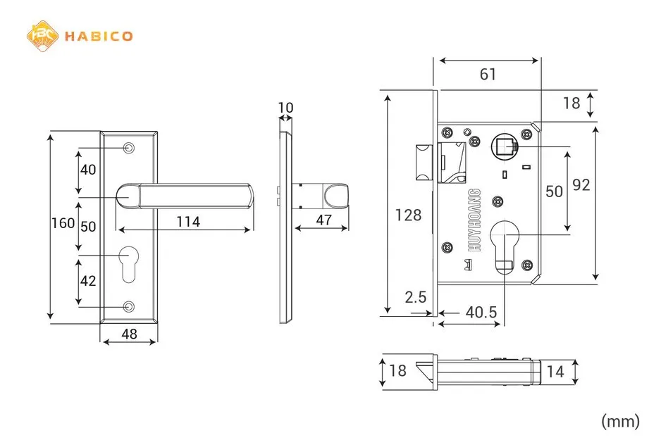 Thông số kỹ thuật Khóa tay nắm EX 5033 Điện Zi titan