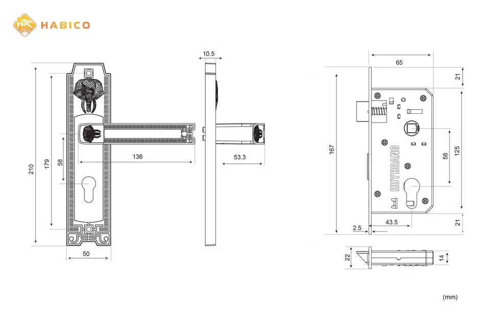 Thông số kỹ thuật Khóa tay nắm EX 5828