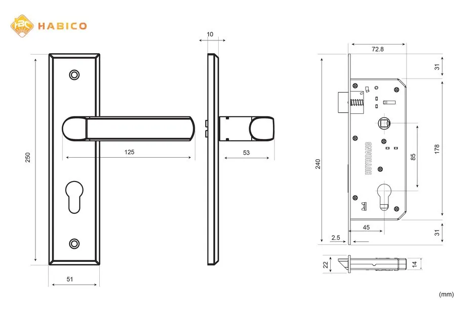 Thông số kỹ thuật Khóa tay nắm EX 8533