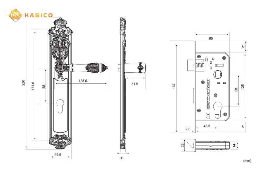 Thông số kỹ thuật Khóa tay nắm HC 5824