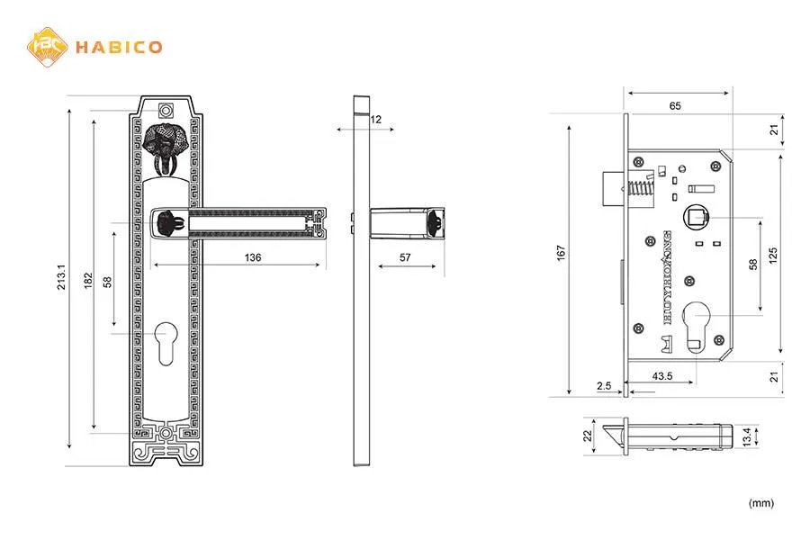 Thông số kỹ thuật Khóa tay nắm HC 5828