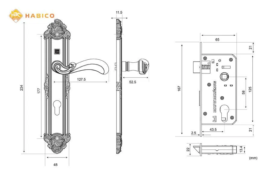 Thông số kỹ thuật Khóa tay nắm HC 5829