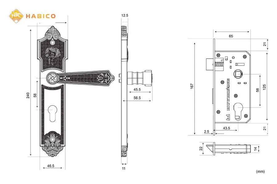 Thông số kỹ thuật Khóa tay nắm HC 5862