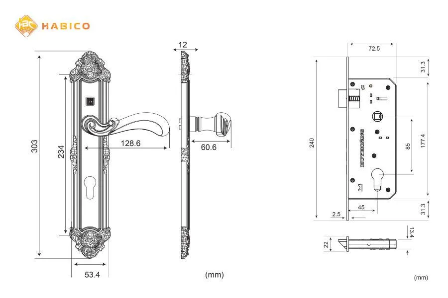 Thông số kỹ thuật Khóa tay nắm HC 8529