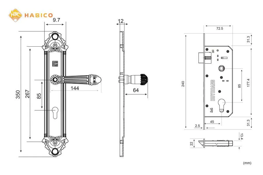 Thông số kỹ thuật Khóa tay nắm HCP 8526 Đại