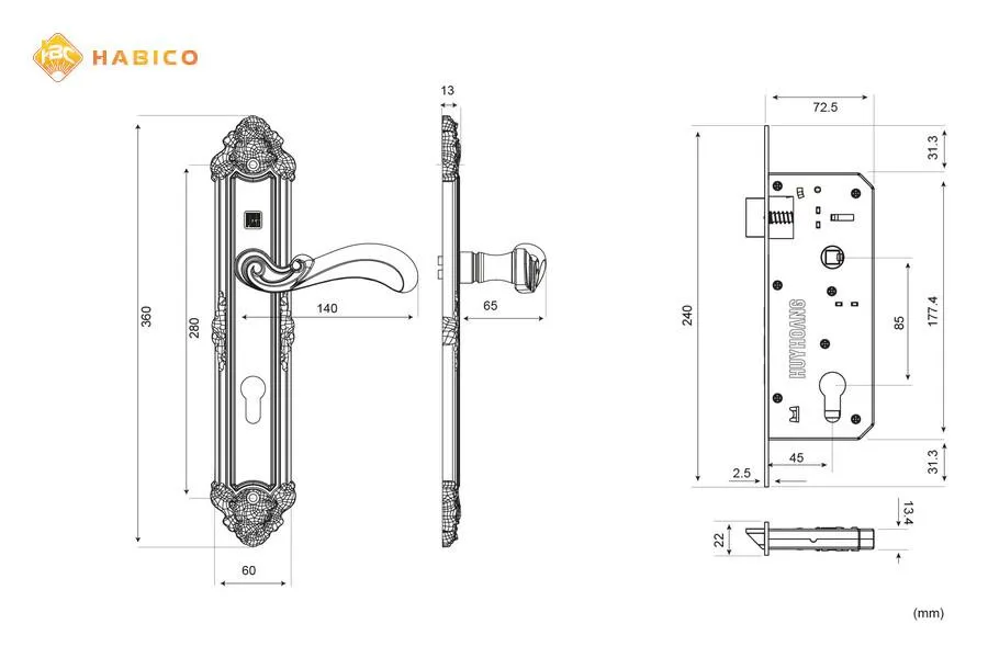 Thông số kỹ thuật Khóa tay nắm HCP 8529 Đại