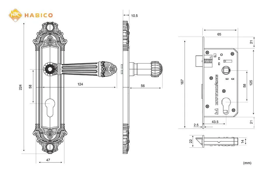 Thông số kỹ thuật Khóa tay nắm HCR 5826