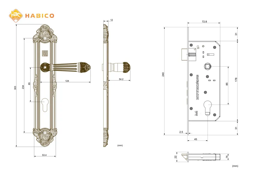 Thông số kỹ thuật Khóa tay nắm HCR 8526