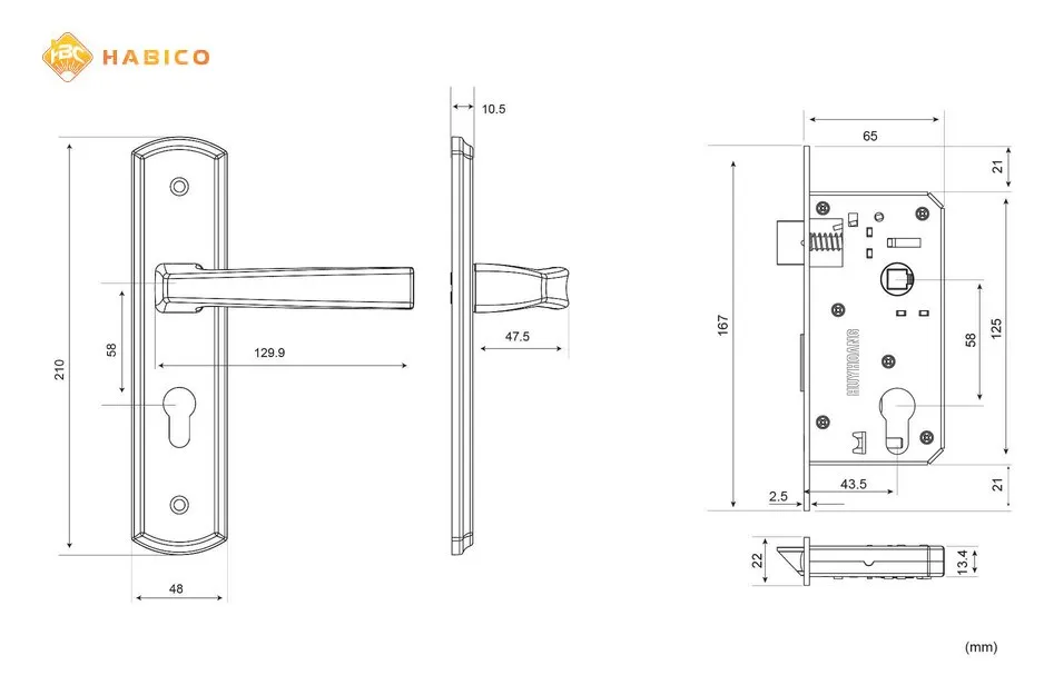 Thông số kỹ thuật Khóa tay nắm HCX 5868