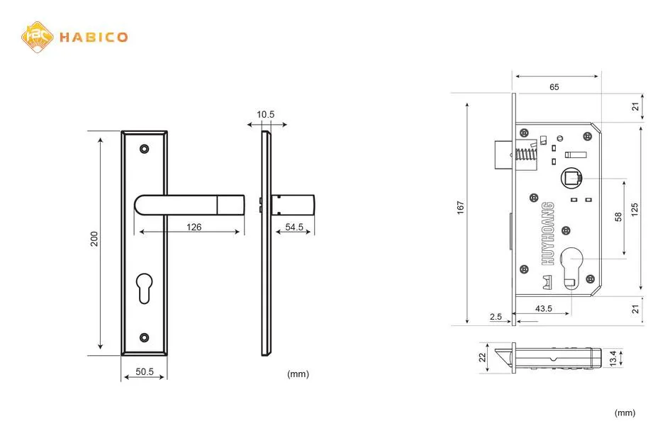 Thông số kỹ thuật Khóa tay nắm SS 5810 mạ đồng đen