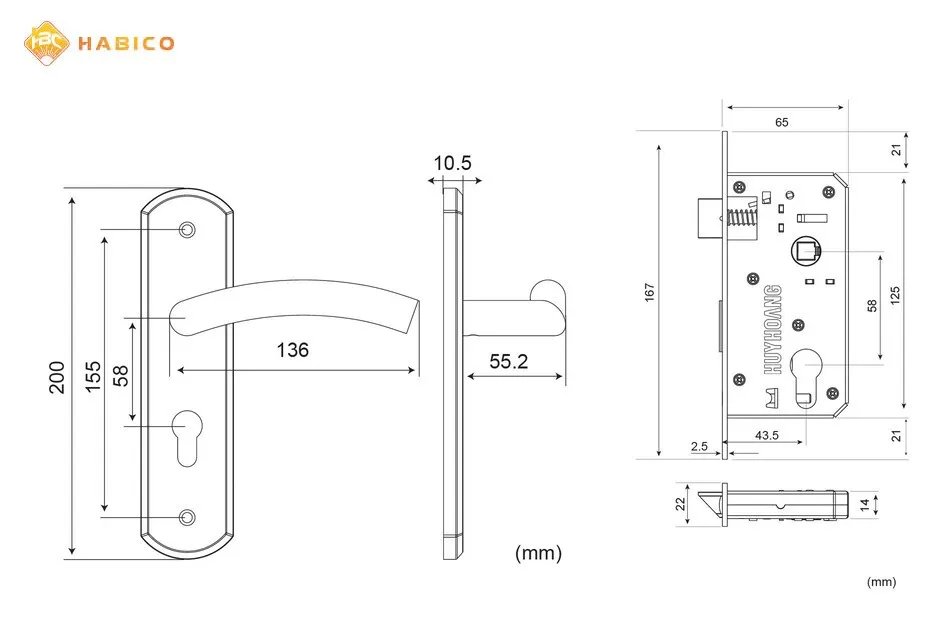 Thông số kỹ thuật Khóa tay nắm SS 5837