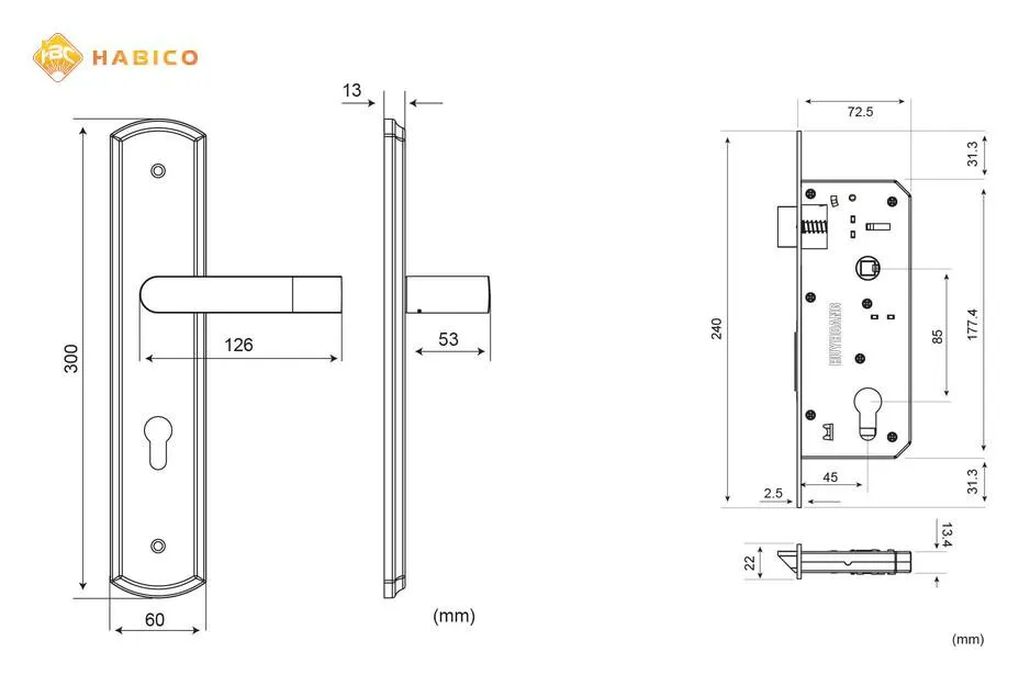 Thông số kỹ thuật Khóa tay nắm SS 8510 Đại