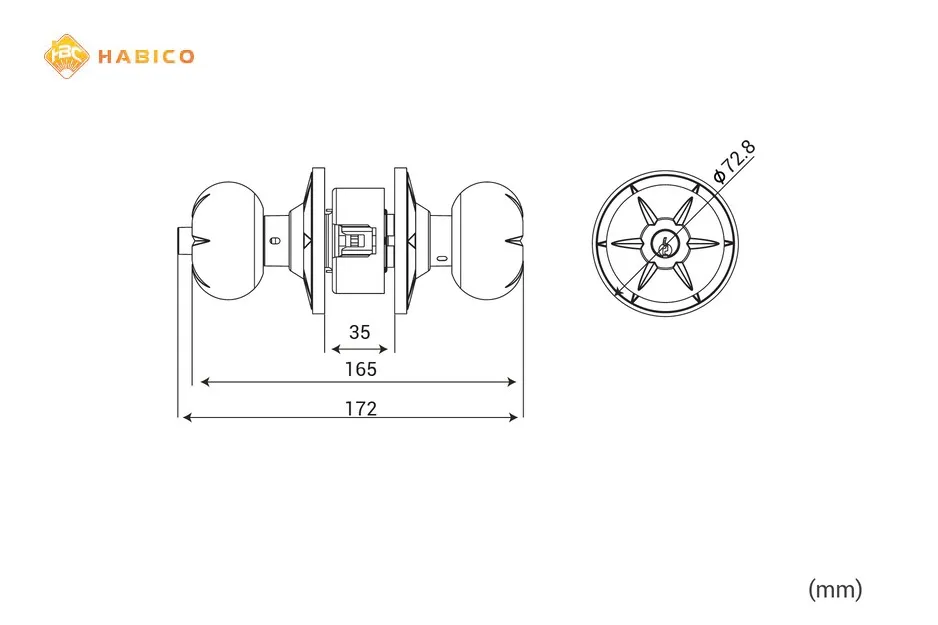 Thông số kỹ thuật Khóa tay nắm tròn EX 02 V