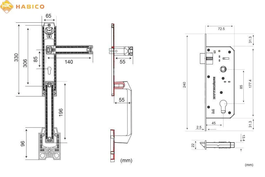 Thông số kỹ thuật Khóa tay nắm HC 8528 Đại sảnh