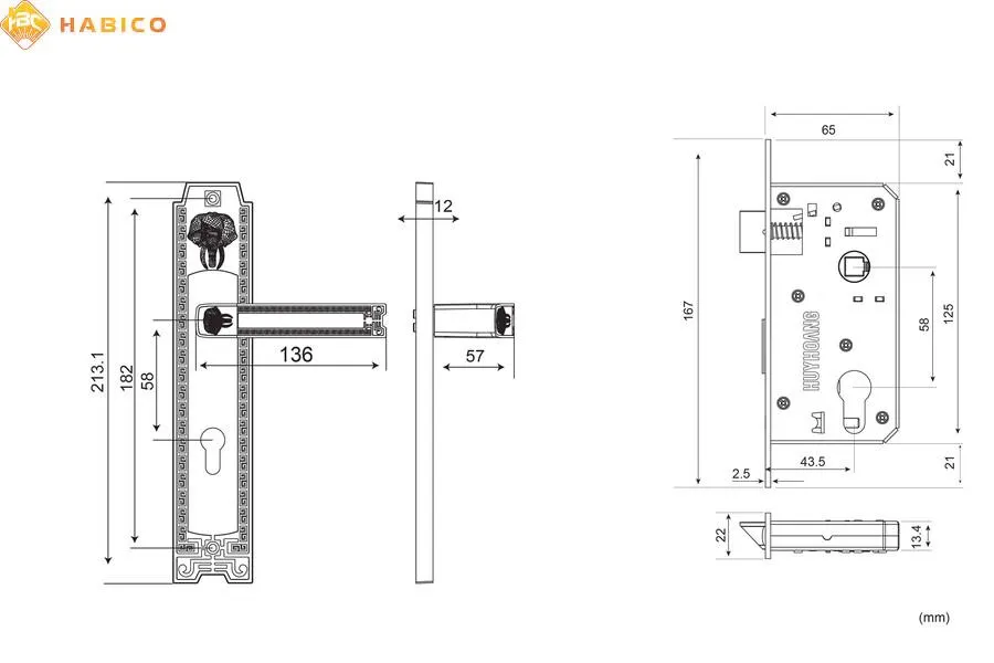 Thông số kỹ thuật Khóa tay nắm HCP 5828