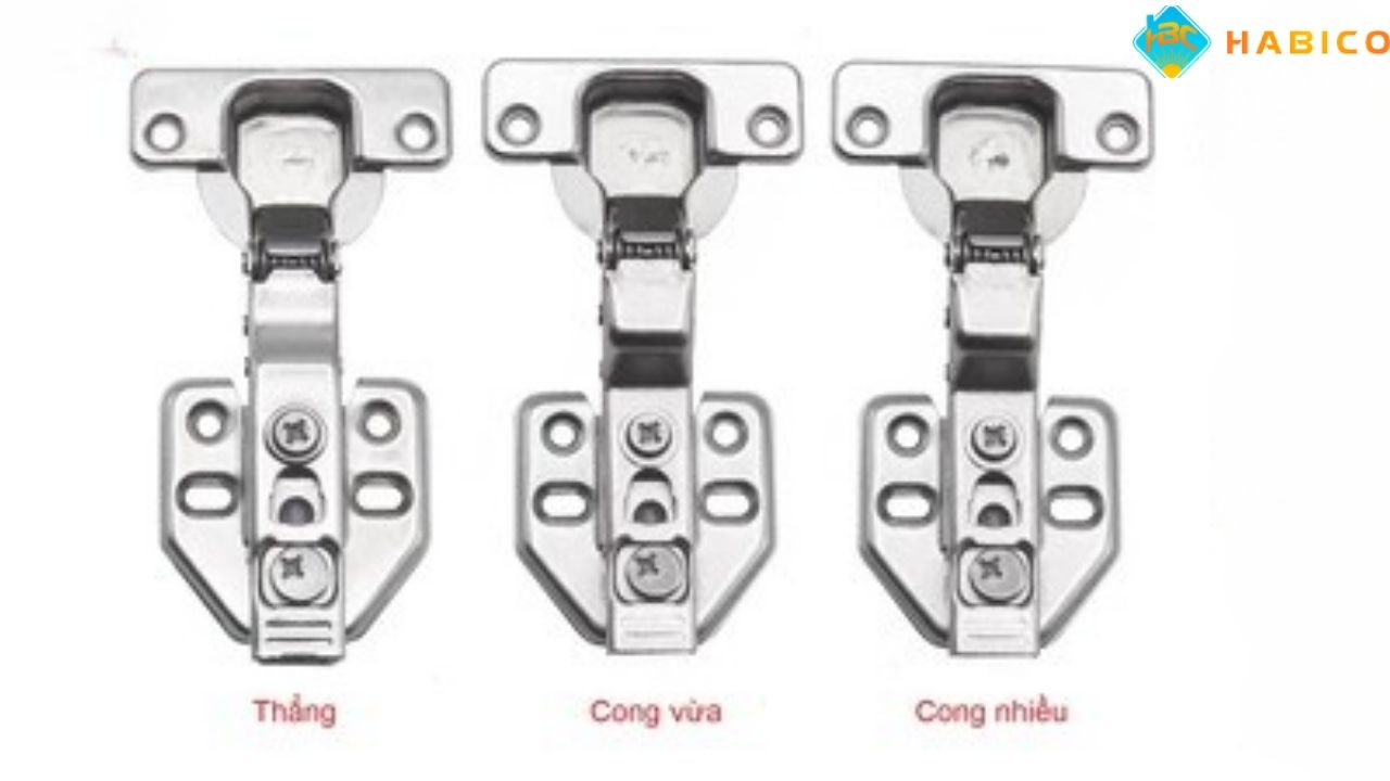 Phân biệt bản lề thẳng, cong vừa và cong nhiều