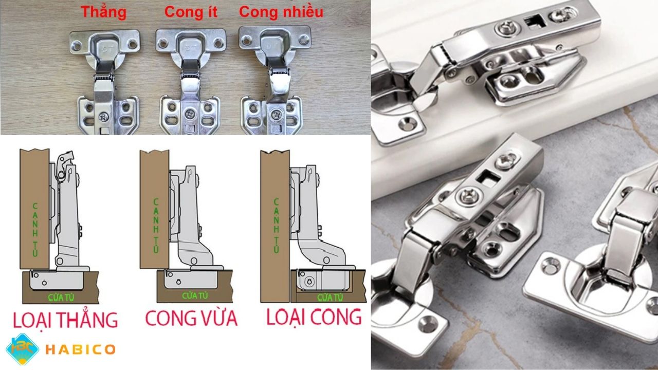 So sánh bản lề giảm chấn thẳng và bản lề giảm chấn cong