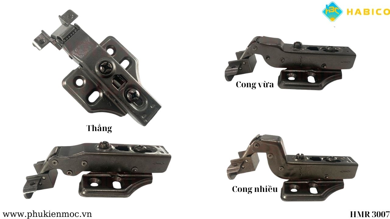 Bản Lề Tủ Cánh Kính Khung Nhôm Hammered 3007