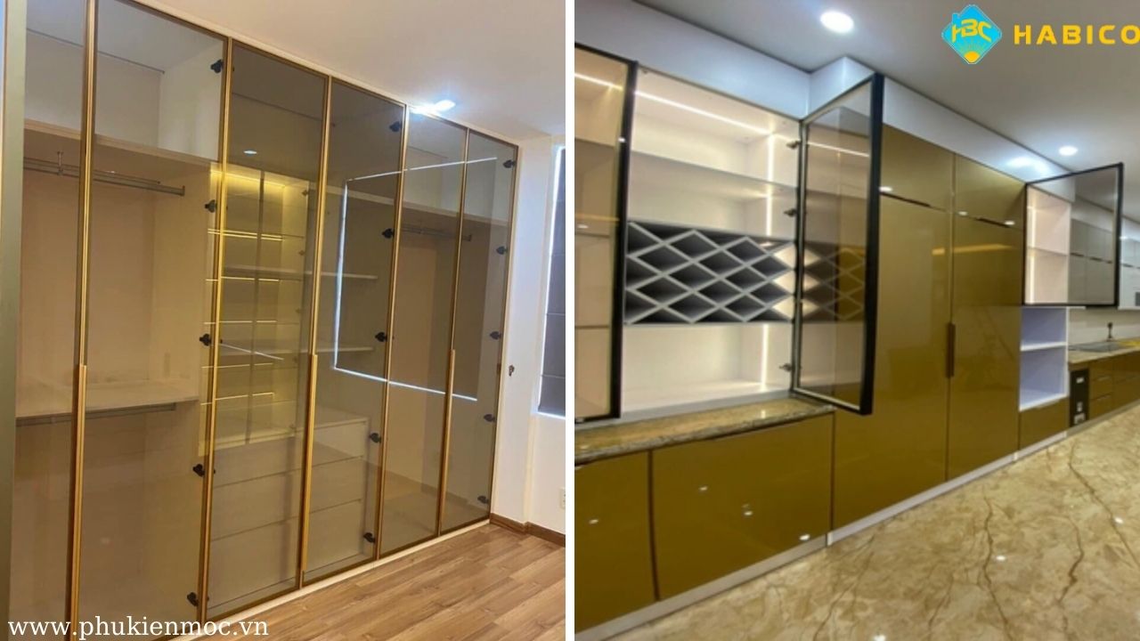 Bảo trì, vệ sinh bản lề tủ cánh kính khung nhôm định kỳ giúp vận hành mượt mà
