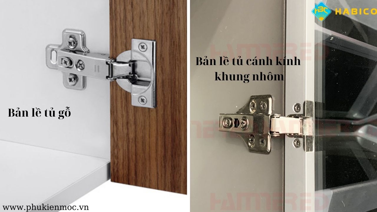 Phân biệt bản lề dành riêng cho cánh kính và bản lề cho cánh gỗ